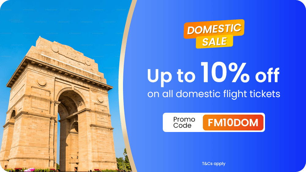 Domestic flight discount up to 10% off